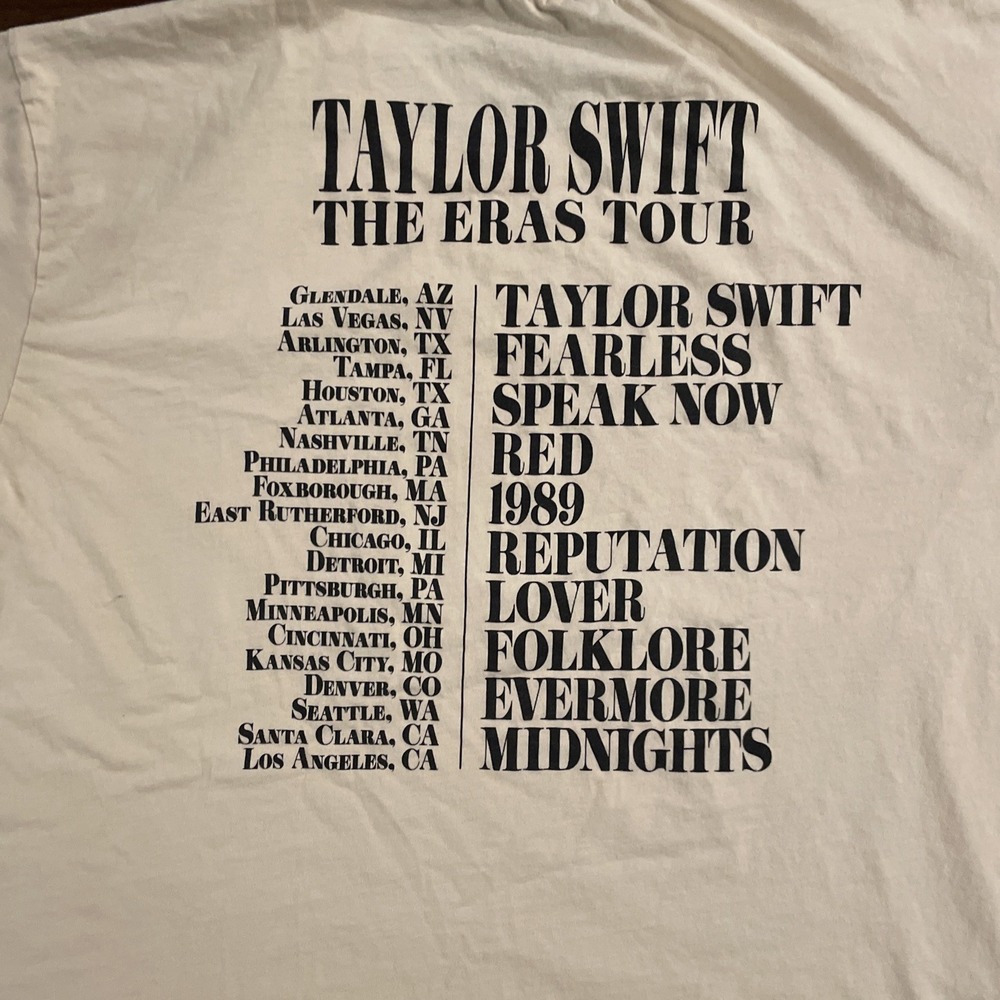 Taylor Swift The Eras Tour Cream Beige T-Shirt Size 3XL Official Merch - Picture 4 of 4